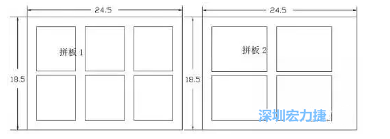 如圖6是兩種拼板在相應(yīng)生產(chǎn)拼板中的排列的示意圖-深圳宏力捷