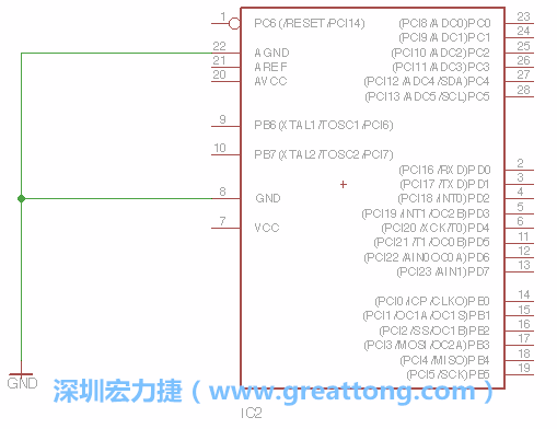 排針的用途是連接微控制器的輸出和輸入，它提供了一個(gè)平臺(tái)給焊線和針腳。