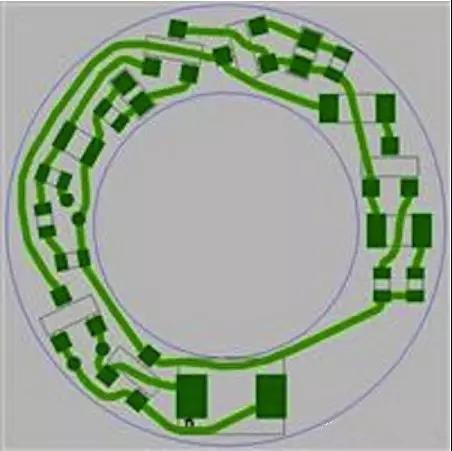 圖6：PCB布線例子：(a)拓?fù)涫阶詣硬季€器(完成了100%導(dǎo)線的布線)；